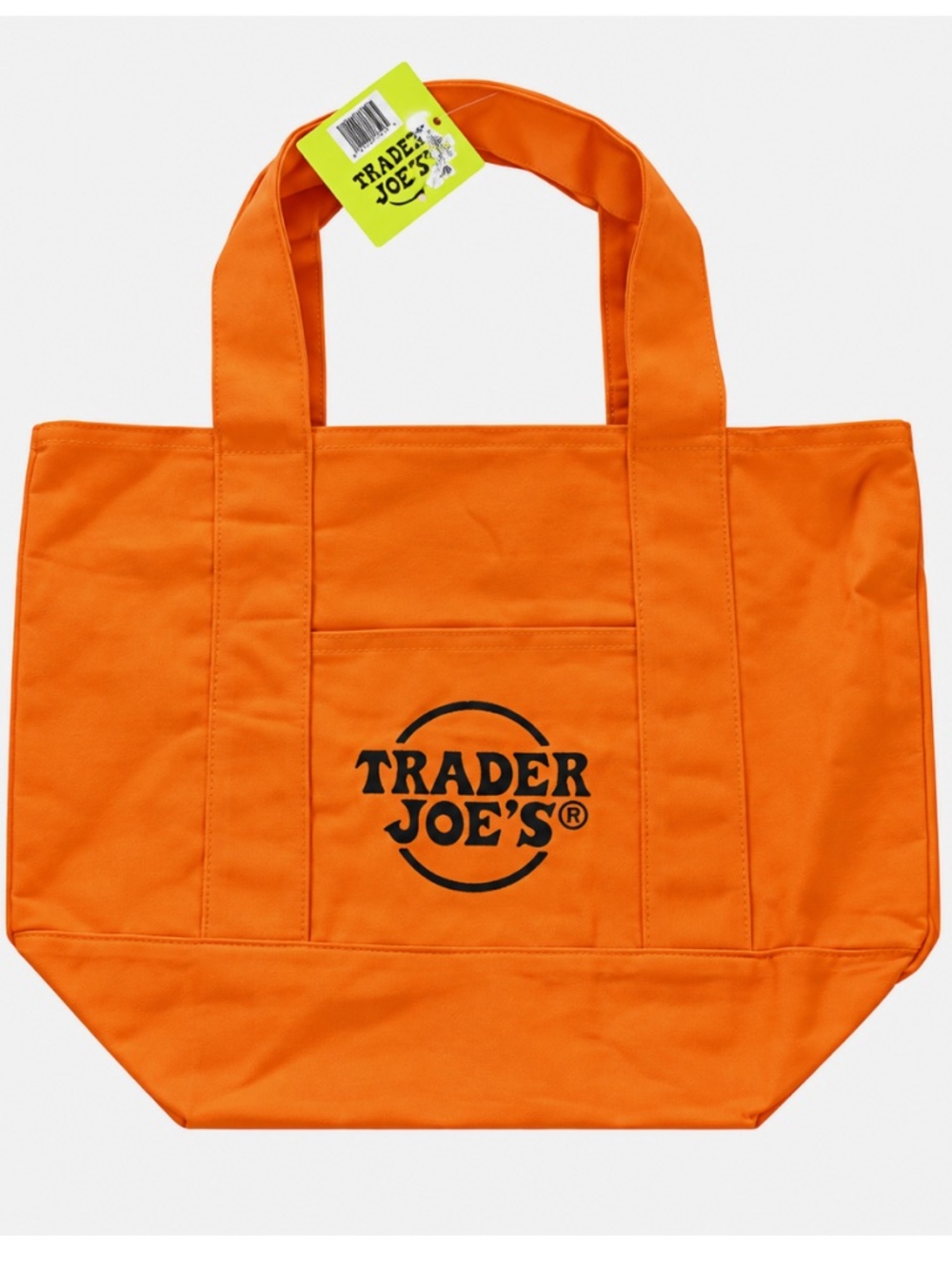 Trader Joe’s Orange Mini Tote Canvas Bag New with tag